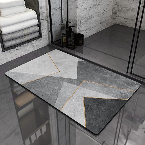 Kieselgur-Badematte, rutschfest, super saugfähig, Toilettentür, schnelltrocknend, Fußmatte, Eingangstürmatte, rutschfeste Matte Image