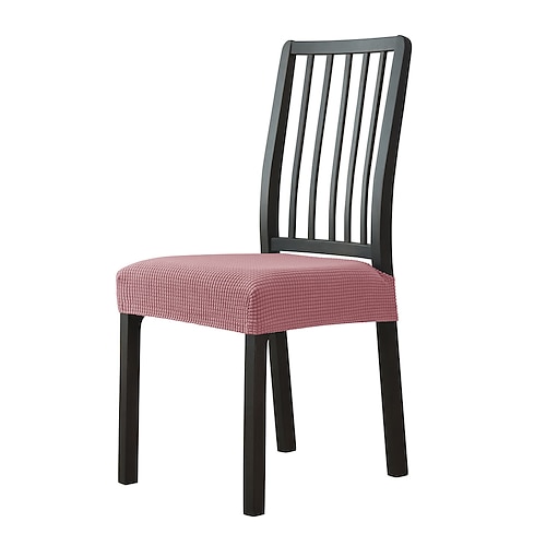 Sitzbezüge für Esszimmerstühle mit Bändern, burgunderfarbene Stretch-Jacquard-Stuhlbezüge, abnehmbare und waschbare Sitzkissenbezüge für Küchenstühle, Schonbezüge Image