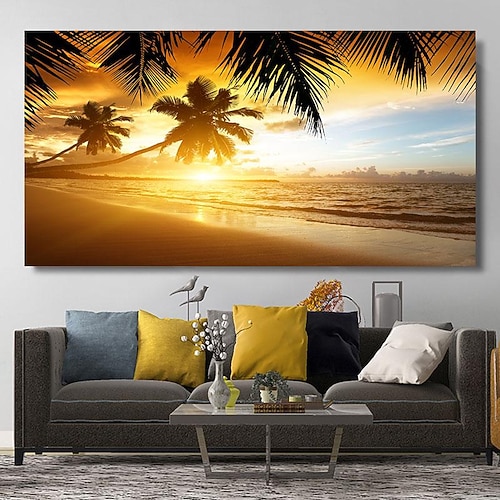 natürliche moderne seelandschaft wandbilder landschaft strand meer ozean leinwand malerei wandkunst poster für wohnzimmer dekor cuadros Image