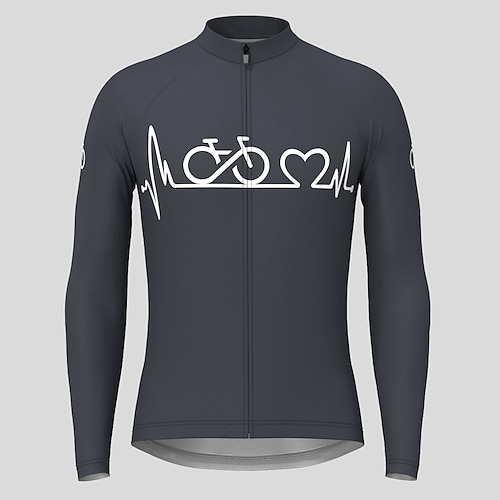Herren Radtrikot Grafik Lustig Langarm Fahhrad Trikot Oberteil mit 3 Gesäßtaschen Mountainbike MTB Straßenradsport Schnelltrocknend Reflektierende Streifen Rückentasche Feuchtigkeitsableitend Sport Image