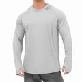 Herren Langarm Sonnenshirts UV-Schutz Hoodie Rashguard Wandern Angeln Schwimmen T-Shirt Top Outdoor Sonnenschutz Atmungsaktiv Schnelltrocknend Leicht Sommer Blau Marine Weiß Klettern