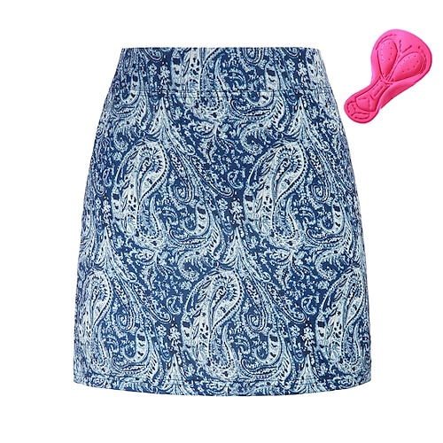 Damen Pflanzen Fahrradrock Fahhrad Rock Unterteile Mountainbike MTB Straßenradsport Sport 3D-Polster Radfahren Schnelltrocknend Feuchtigkeitsableitend Schwarz Rosa Spandex Bekleidung Fahrradbekleidung