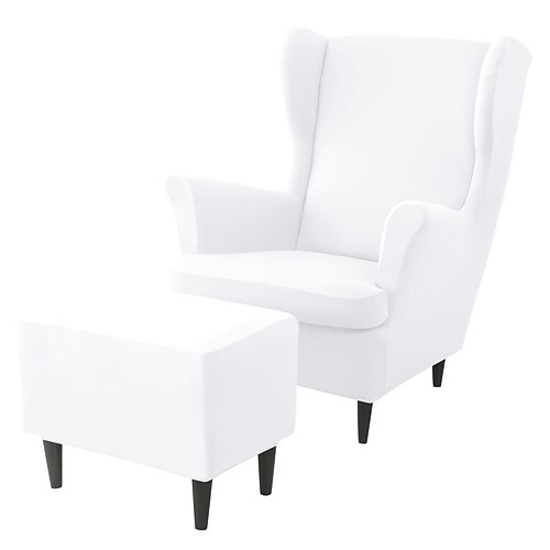 Stretch-Ohrensesselbezug-Set mit Ottoman-Bezug, burgunderfarbener Spandex-Stretch-Ohrensesselbezug, abnehmbarer, maschinenwaschbarer Sesselbezug für Strandmon-Sessel Image