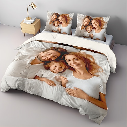 Abschluss 100% Natürliche Baumwolle Anpassbares Bedrucktes Bettwäsche Set Bestes Abschlussgeschenk Personalisiertes Geschenk Bettbezug Set Bettwäsche Set Freunde Familie Image