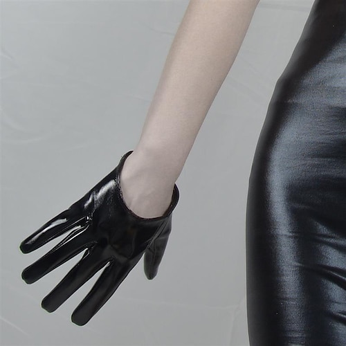 Opernhandschuhe Lange Handschuhe Handschuhe Punk Gothic PU-Leder Für Scheibe Cosplay Karneval Damen Modeschmuck Modeschmuck Image
