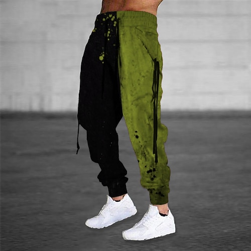 Herren Jogginghose Trainingshose Jogginghose Jogger Hose Hosen Kordelzug Elastische Taille Schleife Grafik-Drucke Komfort Atmungsaktiv Sports Outdoor Casual Täglich Baumwollmischung Frottee Image