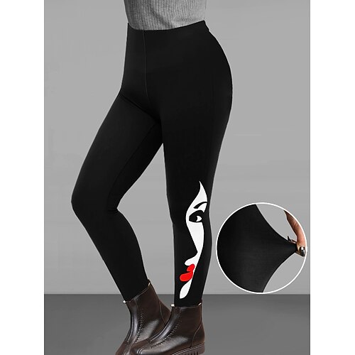 Damen Normal Leggings Gemütliche Leggings Designer Lässig Knöchellang Hoher Bund Farbverlauf Elastischer Bund Druck Atmungsaktivität Bequem Hohe Elastizität Alltagskleidung Dunkle schokolade Image
