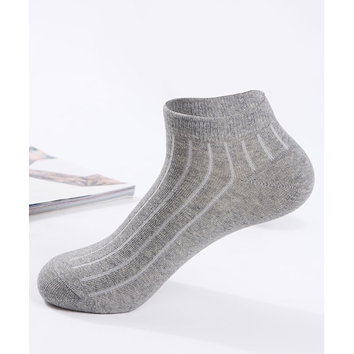 Herren 2 Paar Ankle Socken Niedrig geschnittene Socken Schwarz Weiß Farbe Glatt Freizeitskleidung Urlaub Wochenende Mittel Sommer Frühling Herbst Stilvoll Brautkleider schlicht Image