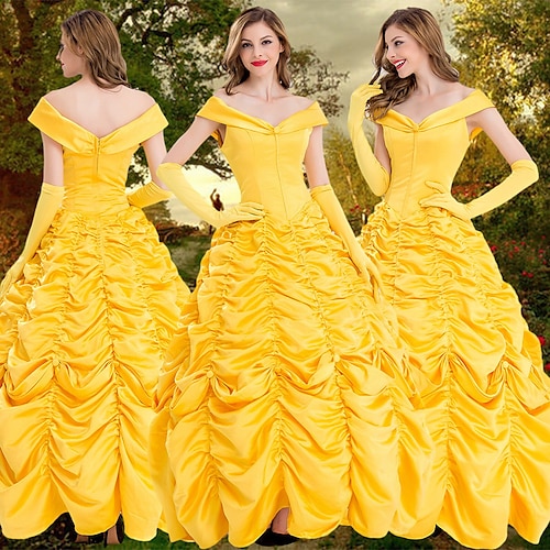 Die verzauberte Prinzessin Die verzauberte Rose Prinzessin Belle Blumenmädchenkleid Tüllkleider Cosplay Kostümparty for Damen Erwachsene Karneval Junggesellinnenabschiedsparty Image