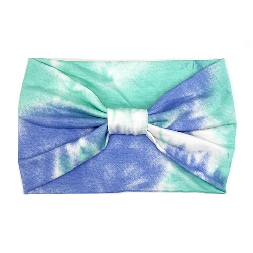 Breite Stirnbänder für Frauen, geknotetes Stirnband, Damen-Kopfwickel, dehnbare Haar-Accessoires, Bänder, Batikfärbung, 1 Stück