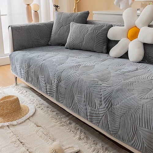 Sofamattenbezug aus Baumwolle, rutschfest, Couchsitzbezug für Anbausessel, 4- oder 3-Sitzer, L-Form für Hunde und Katzen (Verkauf pro 1 Stück, kein Set) Image