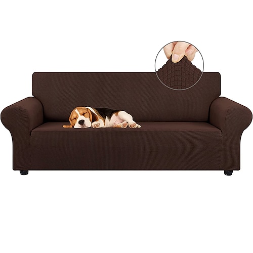 Stretch-Sofabezug, Schonbezug, Burgunderrot, elastisch, modernes Ecksofa für Wohnzimmer, Sofabezug, Ecksesselschutz, Sofabezug, 1/2/3/4-Sitzer Image