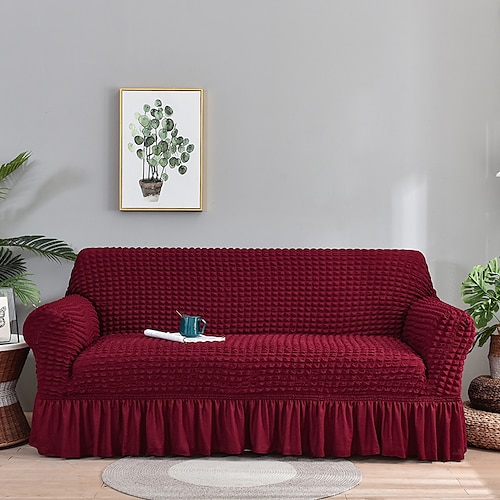 Stretch-Sofabezug, Schonbezug, Burgunderrot, elastisch, modernes Ecksofa für Wohnzimmer, Sofabezug, Ecksesselschutz, Sofabezug, 1/2/3/4-Sitzer Image
