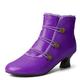 Damen Stiefel Knopfstiefel Übergrössen Stiefeletten Täglich Feste Farbe Stiefeletten Stiefeletten Winter Blockabsatz Runde Zehe Elegant Vintage Modisch Kunstleder Schnalle Schwarz Rosa Marinenblau