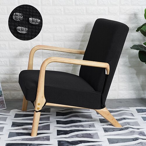 wasserdichter Stuhlbezug aus Stretch-Jacquard, lässiger Stuhlbezug Stuhlhussen mit Reißverschluss, einfarbig, Möbelschutz, waschbar und abnehmbar, für Einzelstuhl, 1 Stück Image