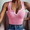 Damen Neckholder-Unterhemd Schwarz Weiß Gelb Einfach Ärmellos Party Sport Streetwear Lässig Sexy V-Ausschnitt Regelmäßig S