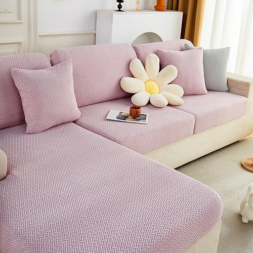 Stretch-Sofa-Sitzkissenbezug, Schonbezug, magischer Sofabezug, Couch-Sessel, Loveseat, 4- oder 3-Sitzer, grau, schwarz, rot, weich, langlebig, waschbar Image