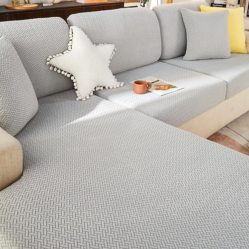 Stretch-Sofa-Sitzkissenbezug, Schonbezug, magischer Sofabezug, Couch-Sessel, Loveseat, 4- oder 3-Sitzer, grau, schwarz, rot, weich, langlebig, waschbar Image