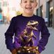 St. Patrick Jungen 3D Dinosaurier Pullover Langarm 3D-Druck Frühling Herbst Modisch Strassenmode Cool Polyester kinderkleidung 3-12 Jahre Rundhalsausschnitt Outdoor Casual Täglich Regular Fit