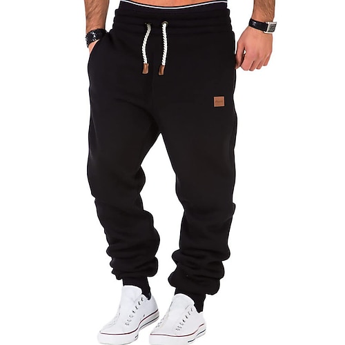 Herren Fleecehosen Jogginghose Trainingshose Jogginghose Jogger Hose Hosen Tasche Glatt Komfort Atmungsaktiv Outdoor Täglich Ausgehen Modisch Brautkleider schlicht Schwarz Armeegrün Image