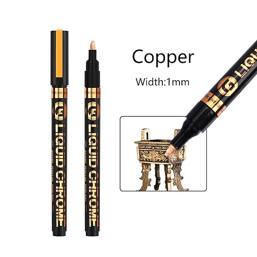 1 Stück Silber/Gole/Kupfer/Bronze, roter Chrom-Marker, spiegelreflektierender Lackstift, 4 Stile verfügbar, perfekt für die Osterdekoration, perfekt für die Osterdekoration Image