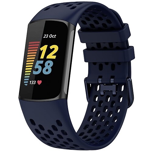 Smartwatch-Band Kompatibel mit Fitbit Charge 5 Weiches Silikon Smartwatch Gurt Wasserdicht Verstellbar Atmungsaktiv Sportarmband Ersatz Armband Image