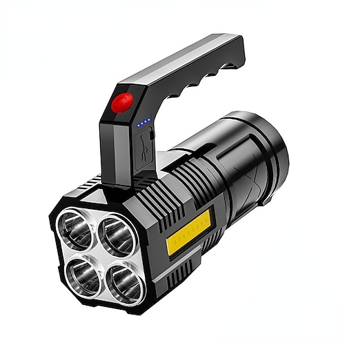 Hochleistungs-Vierzellen-LED-Taschenlampe USB wiederaufladbare leistungsstarke LED-Taschenlampe Camping superhelle Taschenlampe Fahrradlicht Image