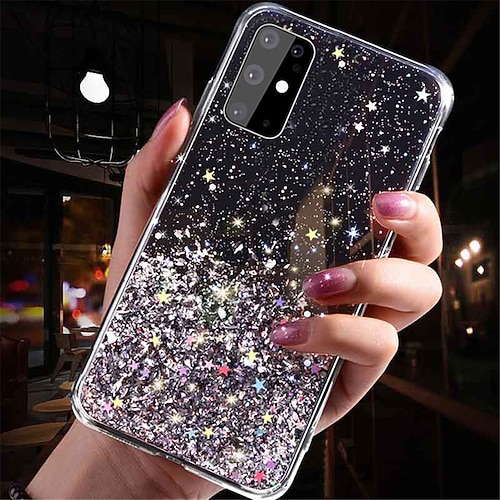Handy Hülle Handyhüllen Für Samsung Galaxy S25 S24 S23 S22 S21 FE S21 Ultra Plus A14 A54 A33 S20 Rückseite Glitzer Glanz Himmel Glitzernd TPU Image