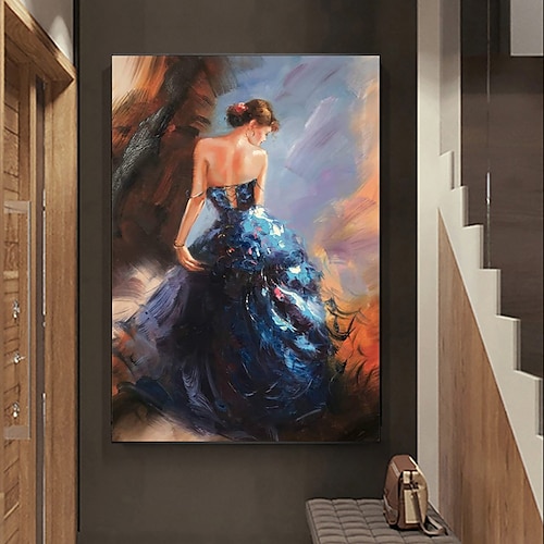 Hang-Ölgemälde Handgemalte Vertikal Abstrakt Menschen Modern Ohne Innenrahmen (ohne Rahmen) Image