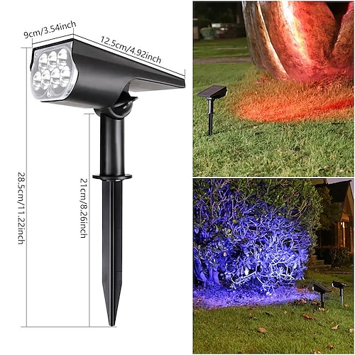 1 Stück 5 W Pathway Lights Laternen Solar-angetrieben Wasserdicht Lichtsteuerung Warmweiß Weiß Mehrfarbig 1.2 V Außenbeleuchtung 2 LED-Perlen