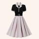 Retro Vintage 1950s Kleid A-Linie Kleid Swing-Kleid Damen Punkt Umlegekragen Verabredung Kleid