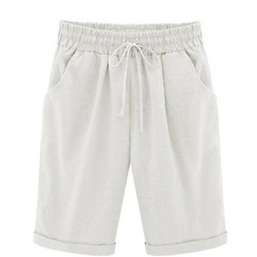 Damen Casual Shorts Senfgelb Knielang Elastischer Kordelzugbund Baumwollmischung Uni Sommer Sportbekleidung Strandmode Lounge Bequeme Passform