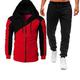 Herren Hoodie Sweatshirt Kapuze Trainingsanzug Zip Hoodie Kapuzenjacke Sweatjacke Weinrot Schwarz Weiß Rote Blau Mit Kapuze Farbblock Patchwork Zip Sport Natur Cool Casual Essential Winter Herbst