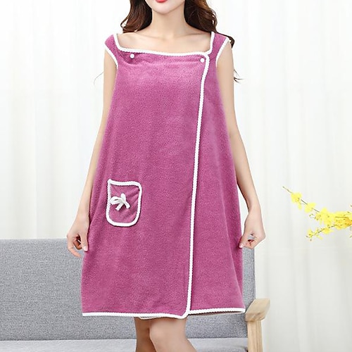 Schulterfreies, tragbares Badetuch für Damen, übergroß, wasserabsorbierend, für Strand, Spa, Fitnessstudio, Bademäntel, Unterkleid, Badetuch, Badetuch, Dusche, Überzug, Schlauchkleid, Nachtwäsche, Image