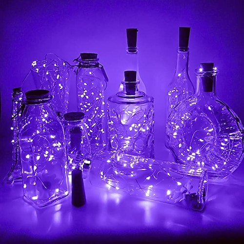 Elegante Hochzeitsfeier Weinflasche Licht mit Korken LED Lichterkette Batterie enthalten Feenlichter Girlande Hochzeitsbar Dekoration 5/10/20/30/100 Stück Image