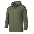 Herren Regenjacke Kapuzenjacke Wanderjacke Windjacke Sports Outdoor Campen und Wandern Wasserdicht Windundurchlässig Frühling Herbst Feste Farbe Schwarz Armeegrün Rot Dunkelmarine Blau Jacken