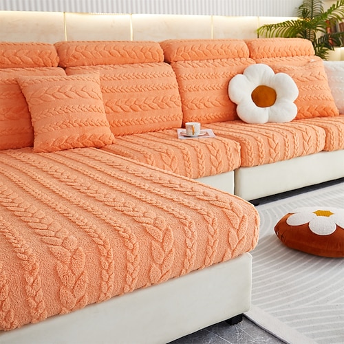 Magischer Sofabezug, Stretch-Jacquard-Samt-Sofa-Sitz-Couch-Kissen-Schonbezüge, rutschfester Möbelschutz für 1/2/3/4-Sitzbezug, L-förmige Sofabezüge, Chaiselongue-Sofa-Schonbezug Image