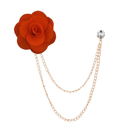 Herren Kristall Broschen Gliederkette Kreativ Blume Vertikal Modisch Basic Klassisch Rockig Brosche Schmuck Kamel Verschiedene Farben Schwarz Für Hochzeit Party Verlobung Versprechen Festival Image