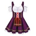 Karneval Oktoberfestbier Kostüm Kleid Dirndl Trachtenkleader Oktoberfest / Bier Kleider Cosplay Bayerisch Wiesn Damen Stoff im traditionellen Stil Kleid Schürze