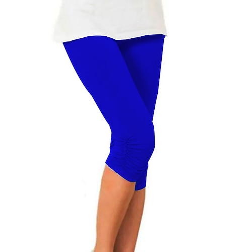 Damen Hohe Taille Einfarbig Sonnenschutz Bequem Po-Lifting Hohe Elastizität Sportlich Athleisure Violett Schwarz Weiß Rot Sommer Frühling Schmaler Schnitt Image