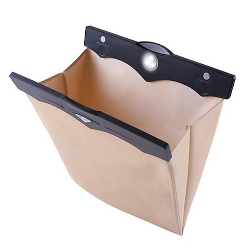 Kollapsierbarer Auto-Mülleimer mit LED-Licht - auslaufsicher hängender Aufbewahrungsorganizer für Fahrzeuge multifunktionale Mülltonne Image