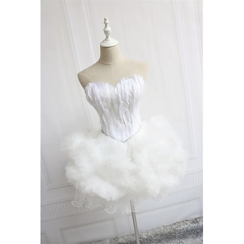 Damen Prinzessin Ballerina-Tänzerin Aufführung Tanzen Kleid Gestuftes Tutu Abendkleid Kuschelig Party Tüll Feder Grau Schwarz Weiß Rosa Kleid Image