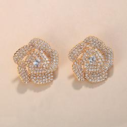 Damen Ohrring Klassisch Blume Kostbar Erklärung Süß Diamantimitate Ohrringe Schmuck Silber / Golden Für Hochzeit Party 1 Paar