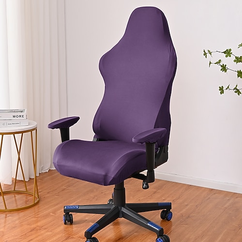 geteilter Stuhlbezug für Gaming-Bürostühle, burgunderfarbene Stuhlhussen, bedruckter Stretch-Stuhlbezug für Computerspiele, Lederbezug für Bürospiele, Liegestühle, Rennstühle, gerüschter Image