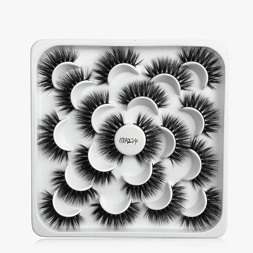 3D-Nerzwimpern – 10 Paar professionelle handgefertigte falsche Wimpern – natürliche wiederverwendbare dicke, flauschige falsche Wimpern Nerzwimpern Image