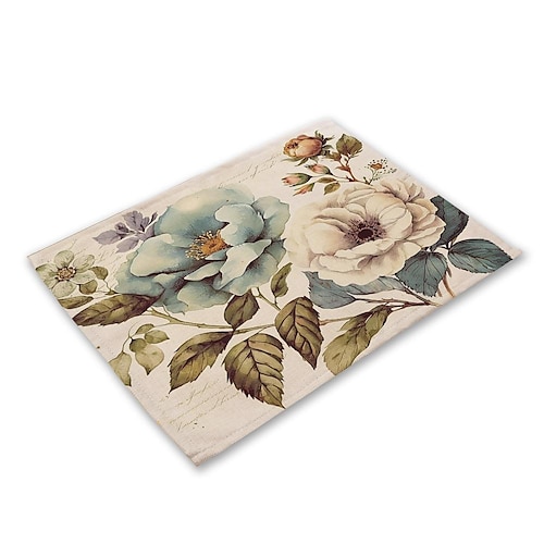 Sonnenblumen-Tischsets, hitzebeständig, Bauernhaus-Tisch-Tischset, schmutzabweisendes Tischset, Tischset für Hochzeit, Küche, Esstisch, Dekoration für drinnen und draußen Image