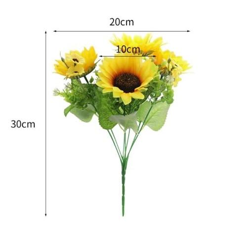 Sonnenblumensimulation, Blumendekoration, Seidenblume, Wohnzimmer, künstliche Blumen, Schieß-Requisiten, Simulation, 7 Gabeln, 13 Sonnenblumenköpfe