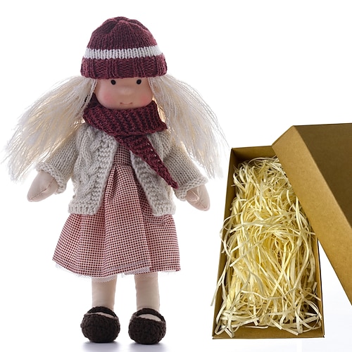 Waldorfpuppe mit Baumwollkörper, Künstlerpuppe, handgefertigte Mini-Anziehpuppe zum Selbermachen (Zubehör Bär nicht im Lieferumfang enthalten) für Weihnachtsgeschenke Image