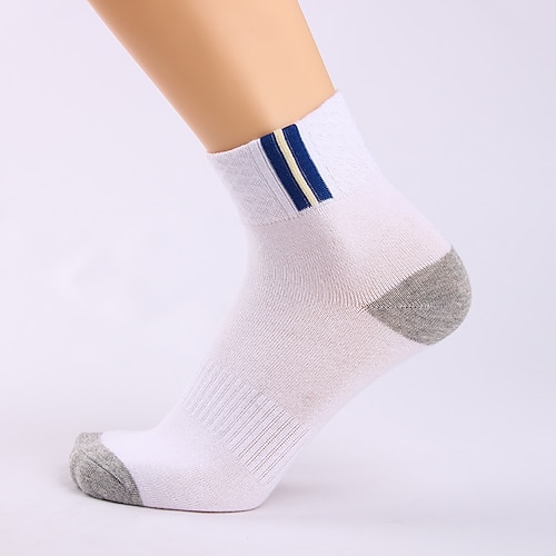 Herren 5 Paare Socken Socken Stricken Hellgelb Schwarz Farbe Farbblock Freizeitskleidung Urlaub Wochenende Mittel Herbst Winter Warm-Ups Image