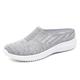 Damen Slip-Ons Übergrössen Outdoor Täglich Feste Farbe Sommer Flacher Absatz Runde Zehe Klassisch Brautkleider schlicht Minimalismus Wanderschuhe Fliegendes Weben Halbschuhe G-BQ6 grau G-BQ6 schwarz